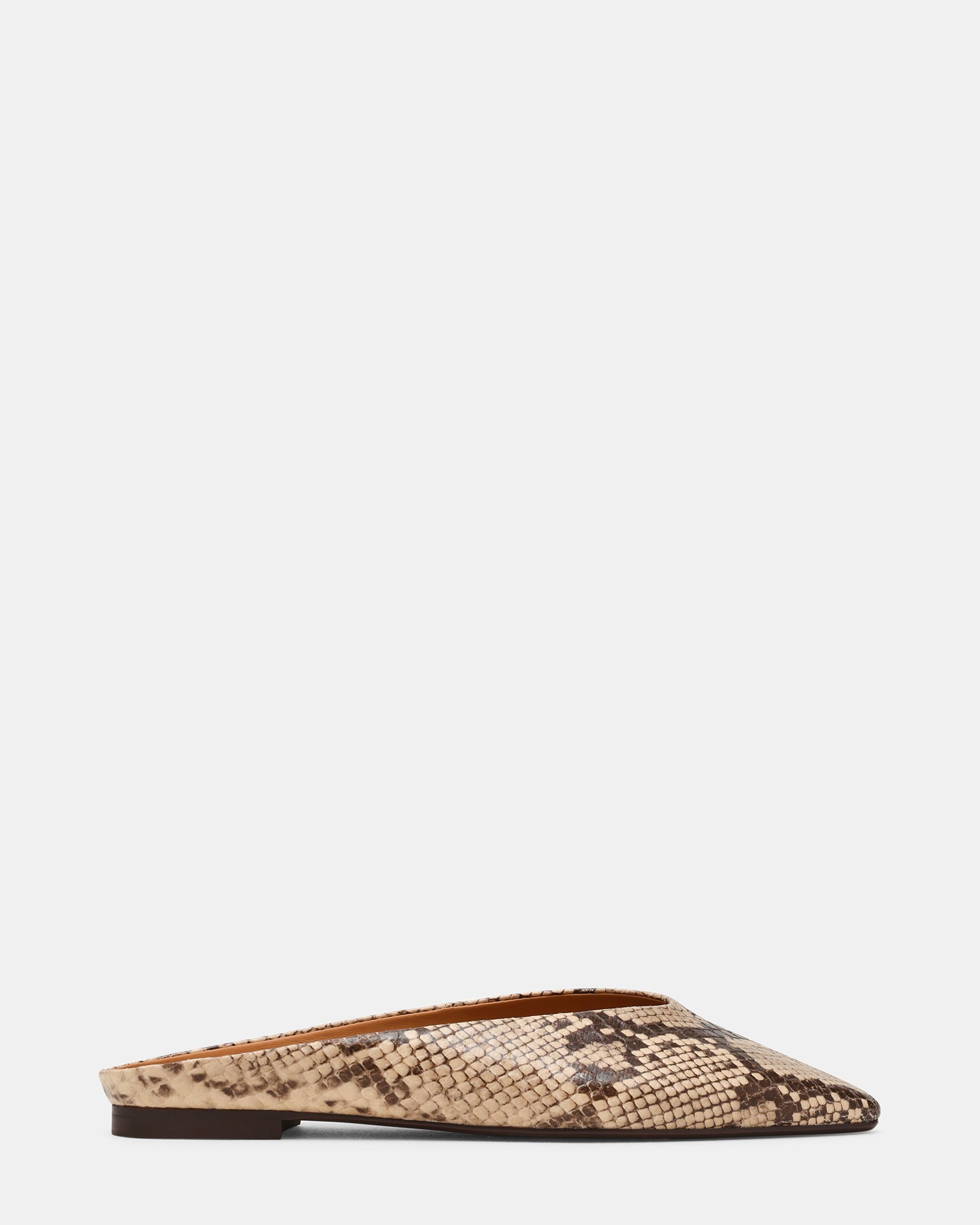 SHERMAN Snake Multi Slip-On Mule Almond-Toe Women's Flat | Steve Madden