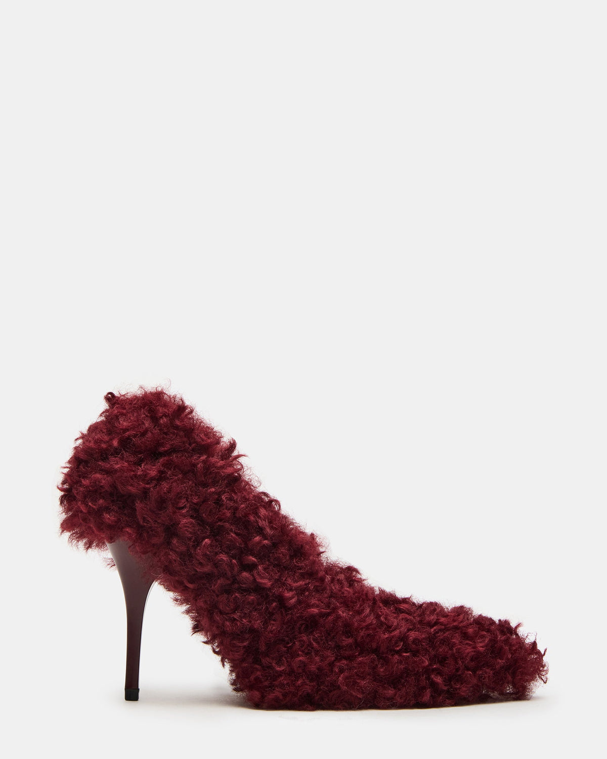 ACHILLES Red Pointed-Toe Faux Fur Stiletto Women's Heel | Steve Madden