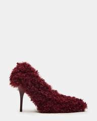 ACHILLES Red Pointed-Toe Faux Fur Stiletto Women's Heel | Steve Madden