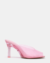 AIKO Light Pink Peep Toe Jelly Mule Women's Heel | Steve Madden