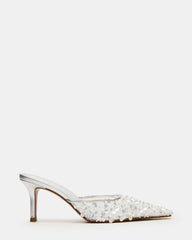 ALEXI Sequin Silver Pointed-Toe Mule Women's Heel | Steve Madden