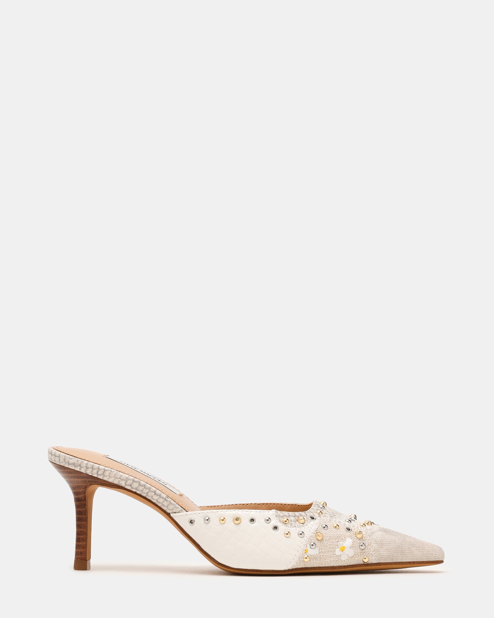 ALEXI Bone Multi Studs Pointed-Toe Mule Women's Heel | Steve Madden