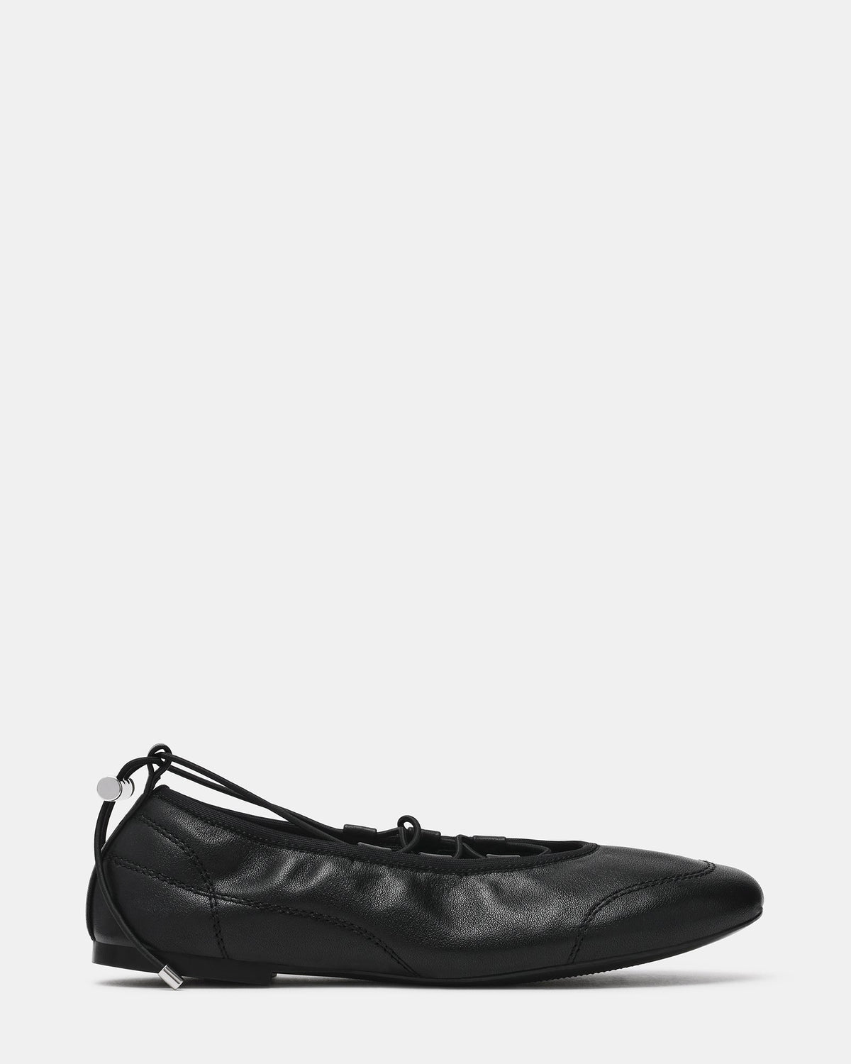 ALME Black Leather Ballet Sneakerina Women's Sneaker | Steve Madden