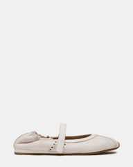 ANAYA White Distressed Mary Jane Ballet Women's Flat | Steve Madden