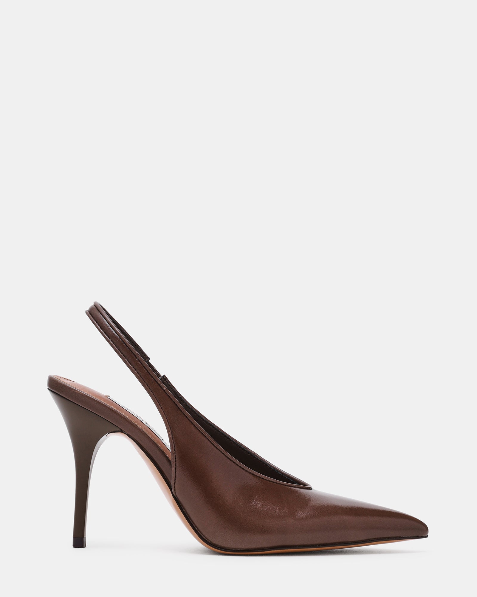 ANDROMEDA Taupe Leather Slingback Pointed-Toe Pump Women's Heel | Steve Madden