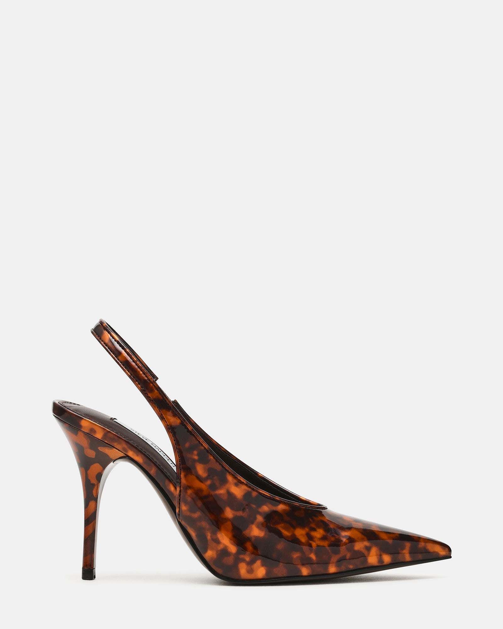 ANDROMEDA Tortoise Patent Slingback Pointed-Toe Stiletto Pump Women's Heel | Steve Madden