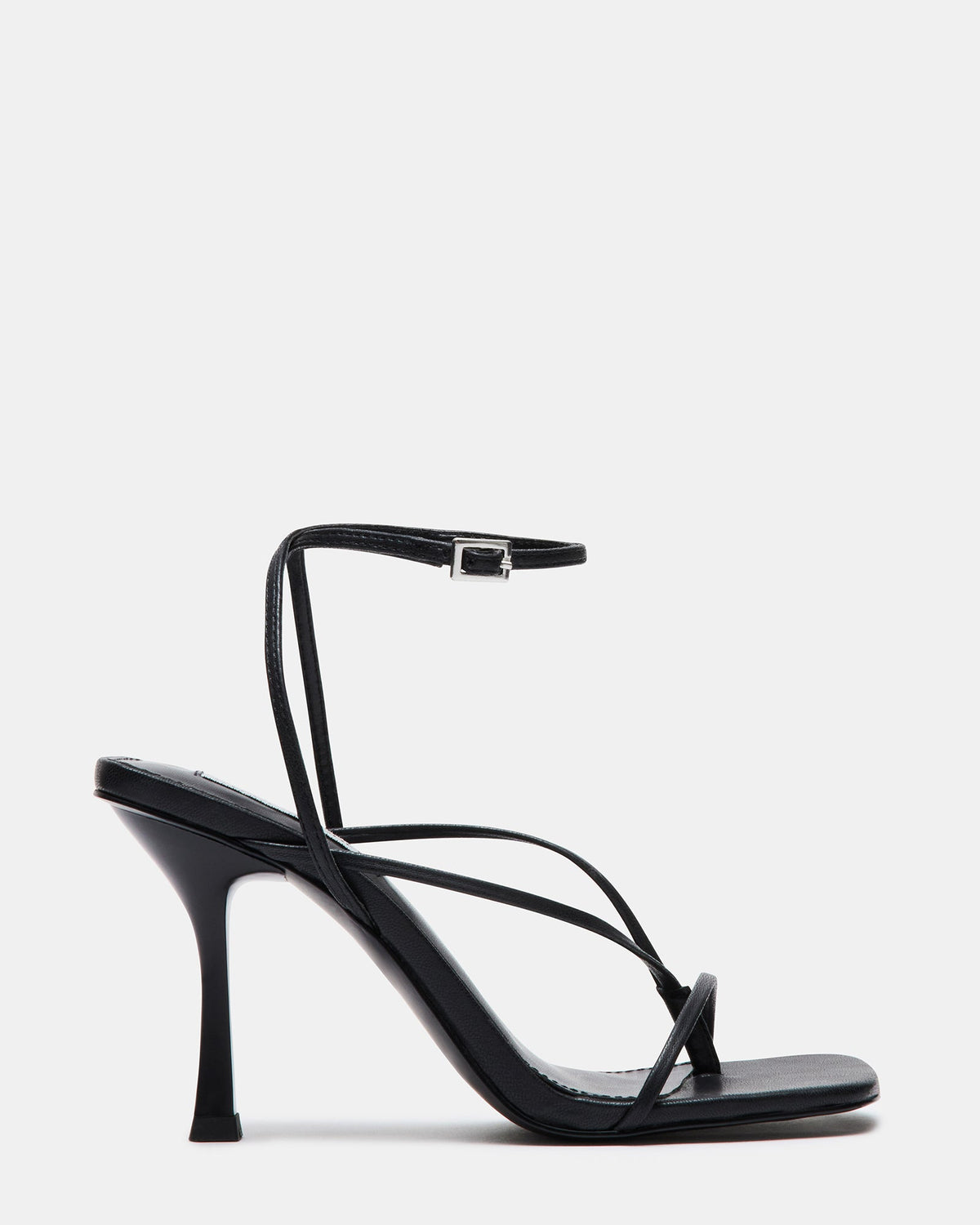 ANNIE Black Women's Strappy Square Toe Heel | Steve Madden