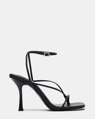 ANNIE Black Women's Strappy Square Toe Heel | Steve Madden