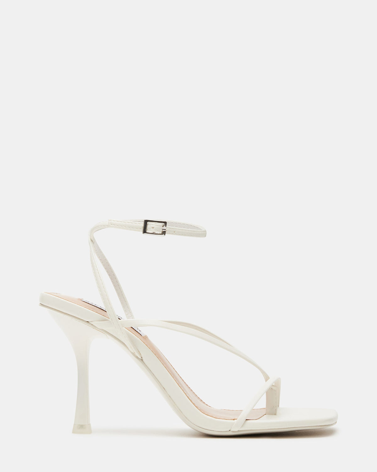 ANNIE White Women's Strappy Square Toe Heel | Steve Madden