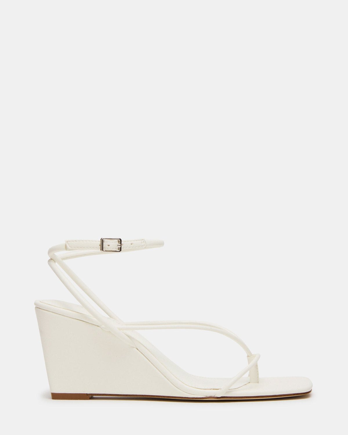 APPA White Square-Toe Strappy Wedge Women's Sandal | Steve Madden