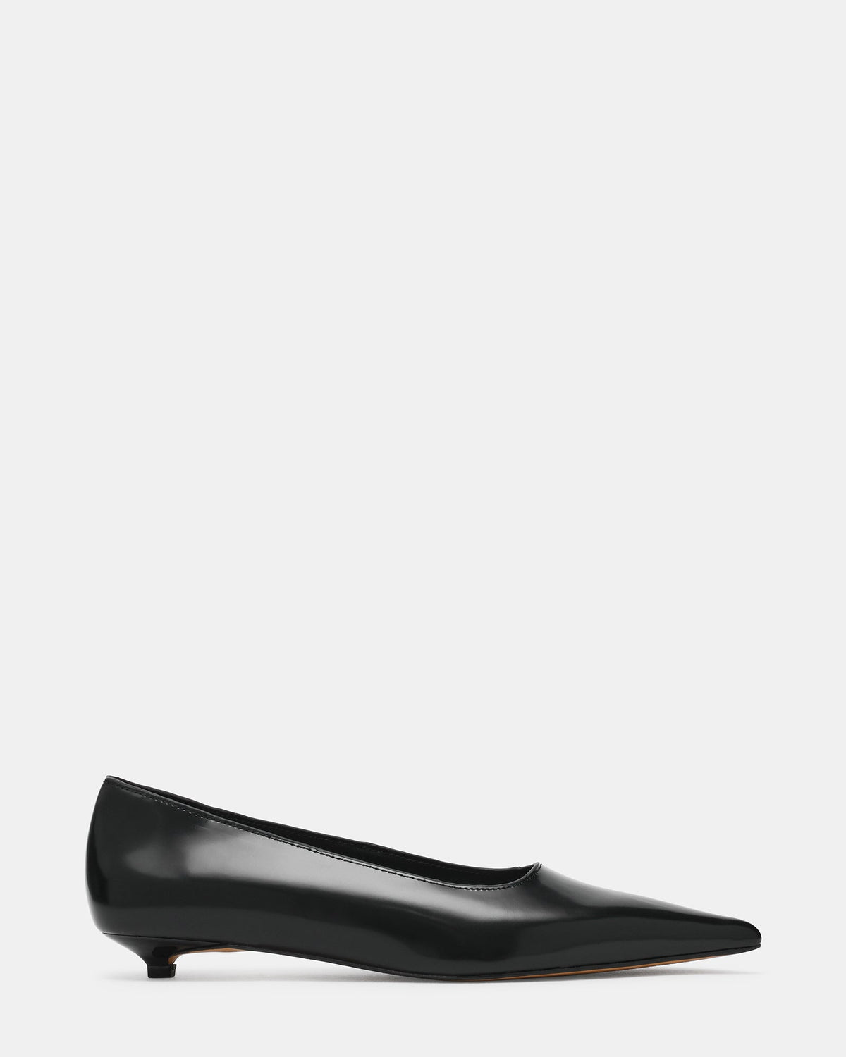 ARDYN Black Leather Pointed-Toe Women's Kitten Heel | Steve Madden