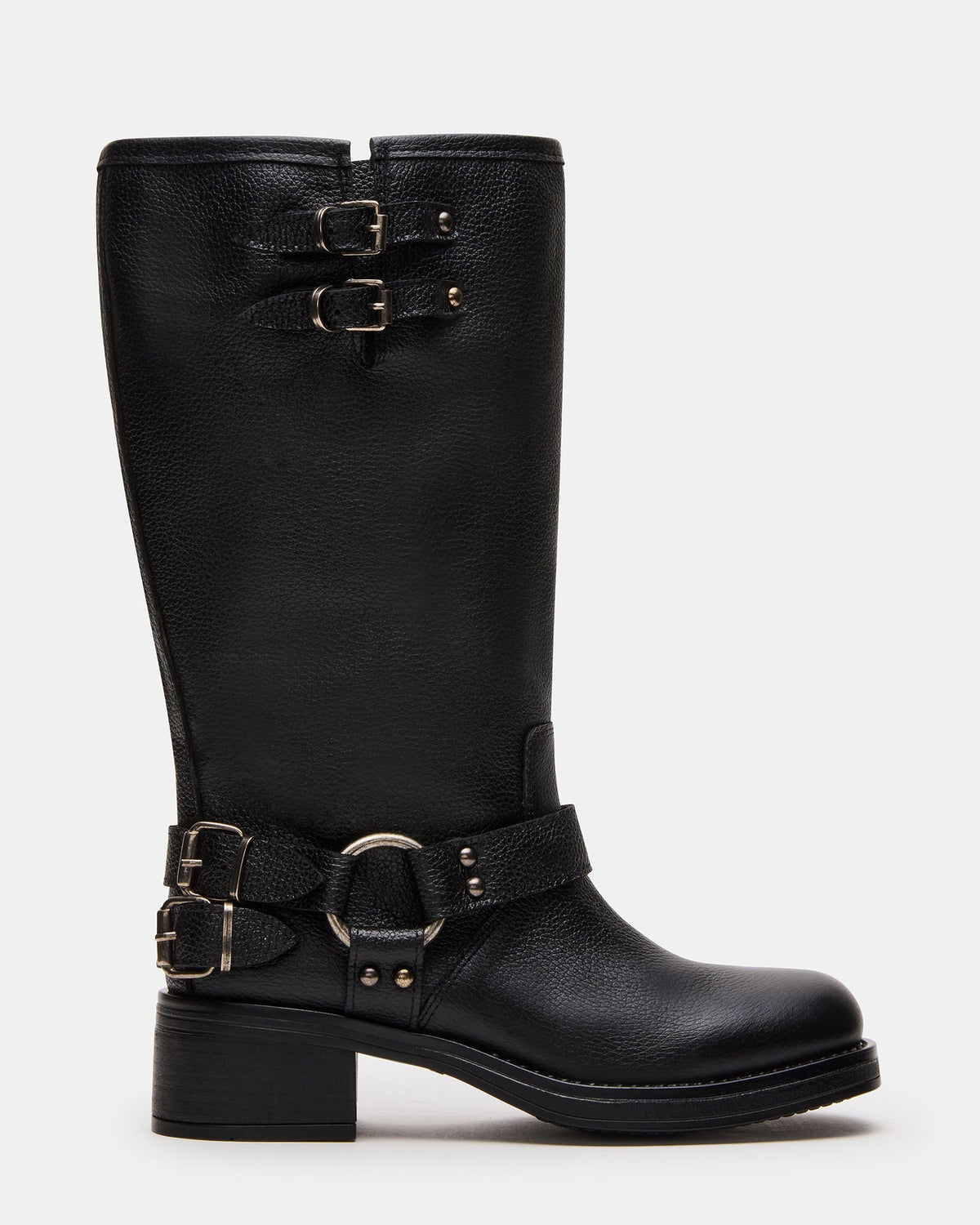ASTOR Black Leather Wide Calf Knee-High Women's Boot | Steve Madden