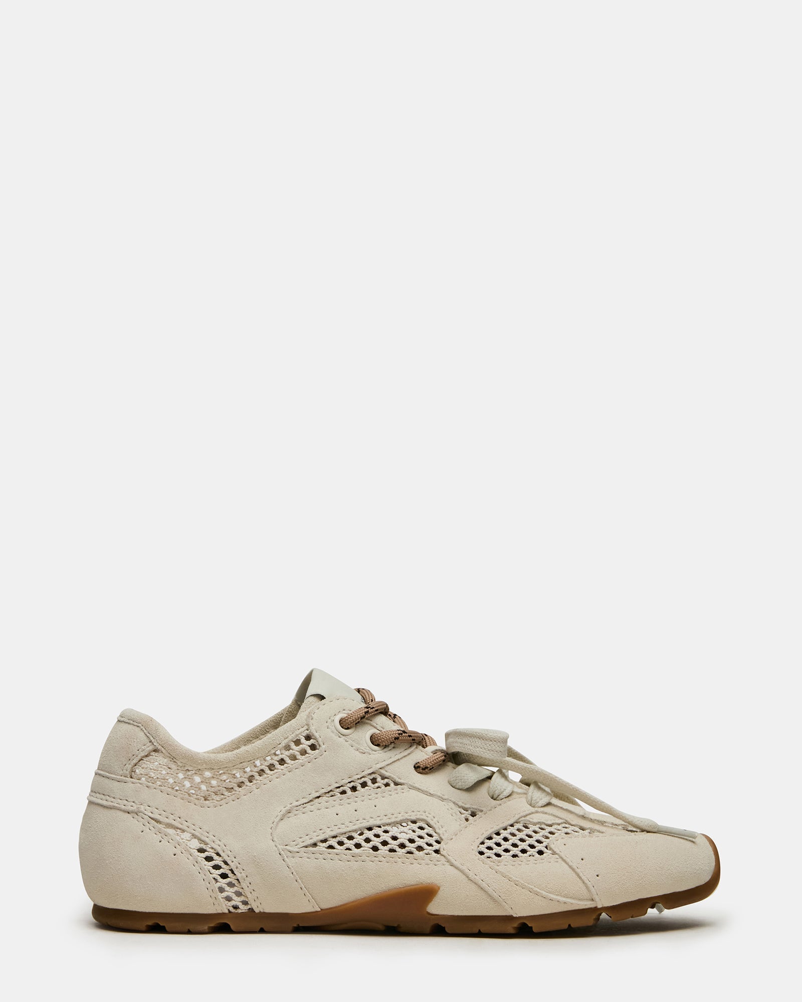 AZIEL Off/White Mesh Low-Top Lace-Up Women's Sneakers | Steve Madden