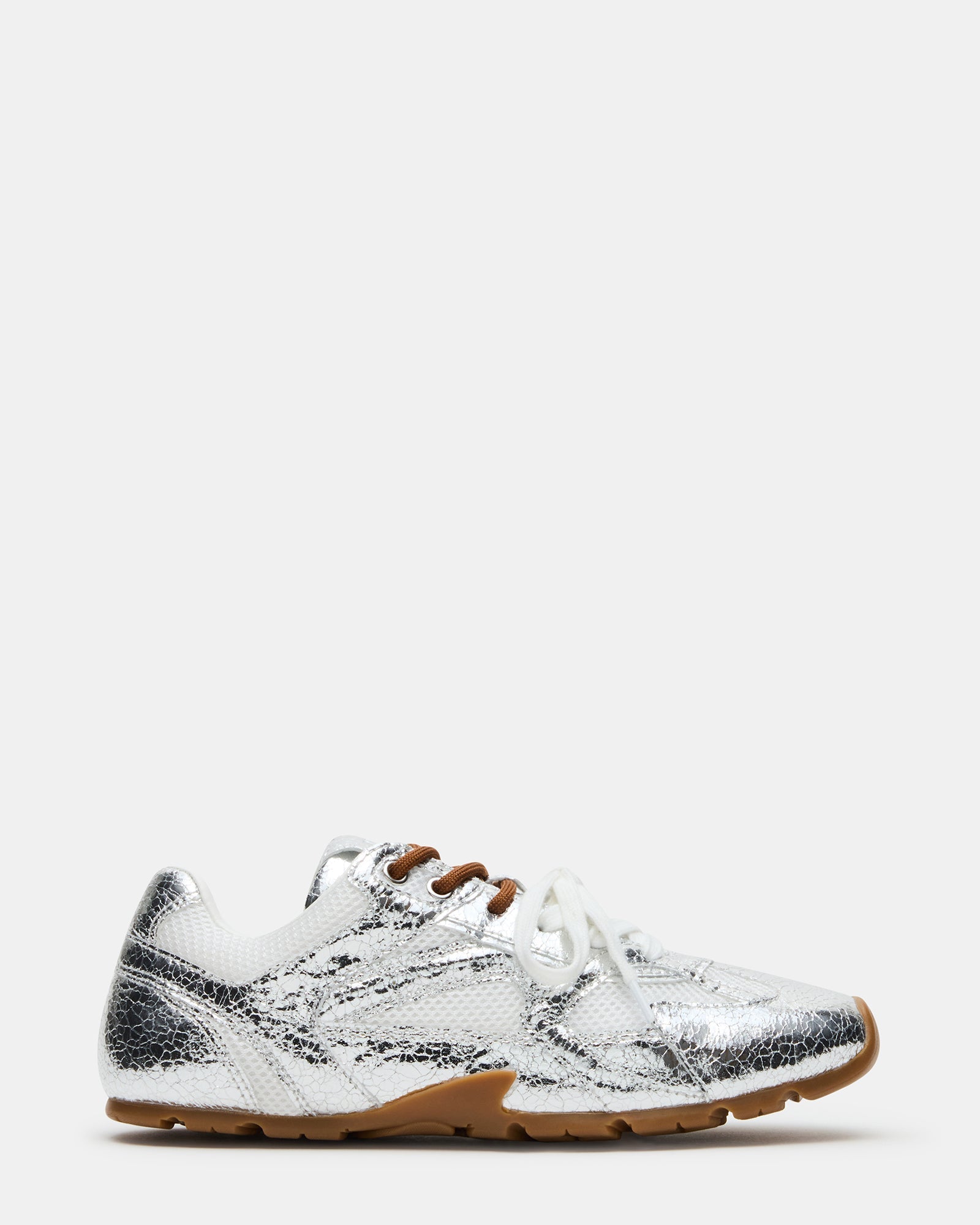 AZIEL Silver Low-Top Lace-Up Women's Sneakers | Steve Madden