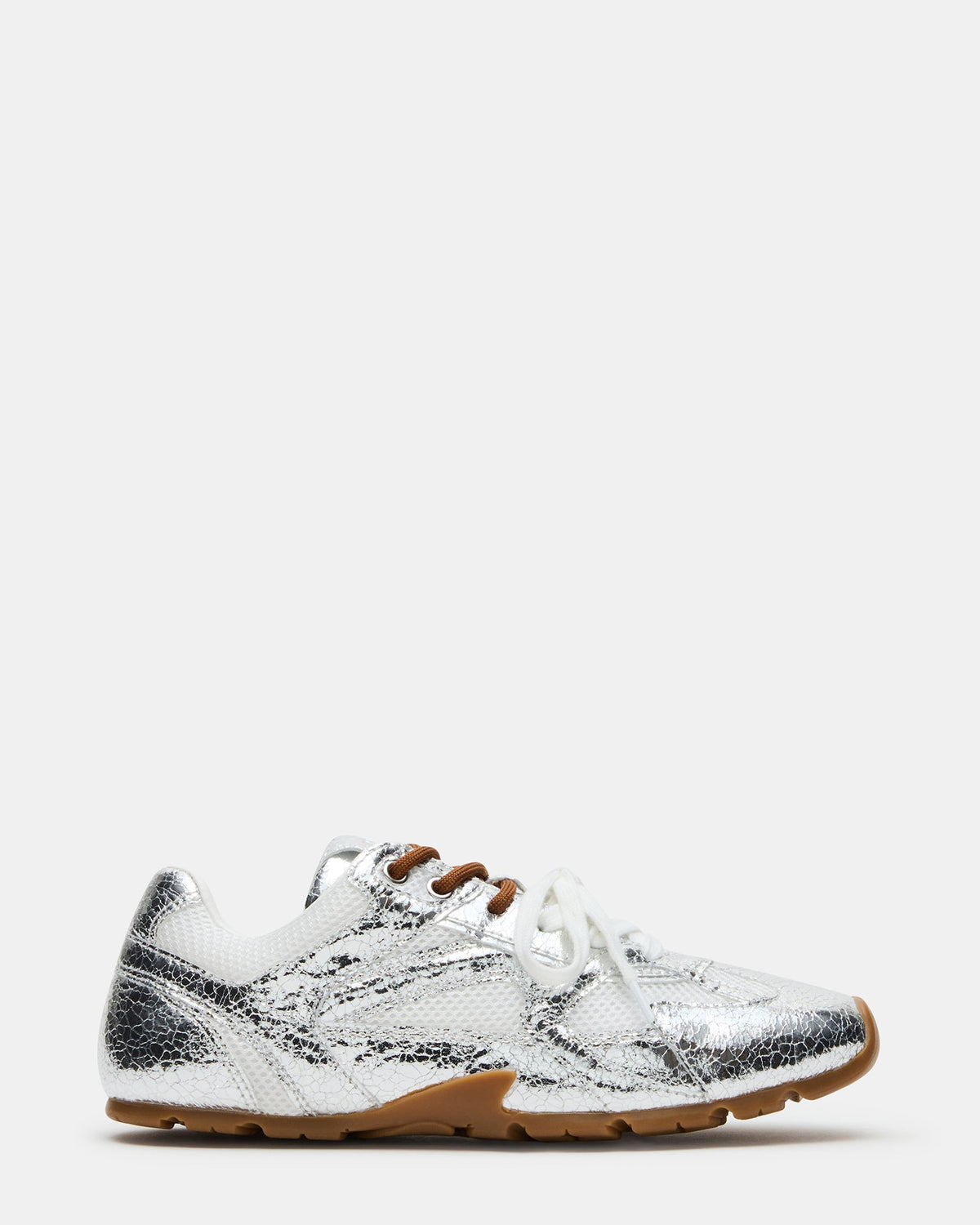AZIEL Silver Low-Top Lace-Up Women's Sneakers | Steve Madden