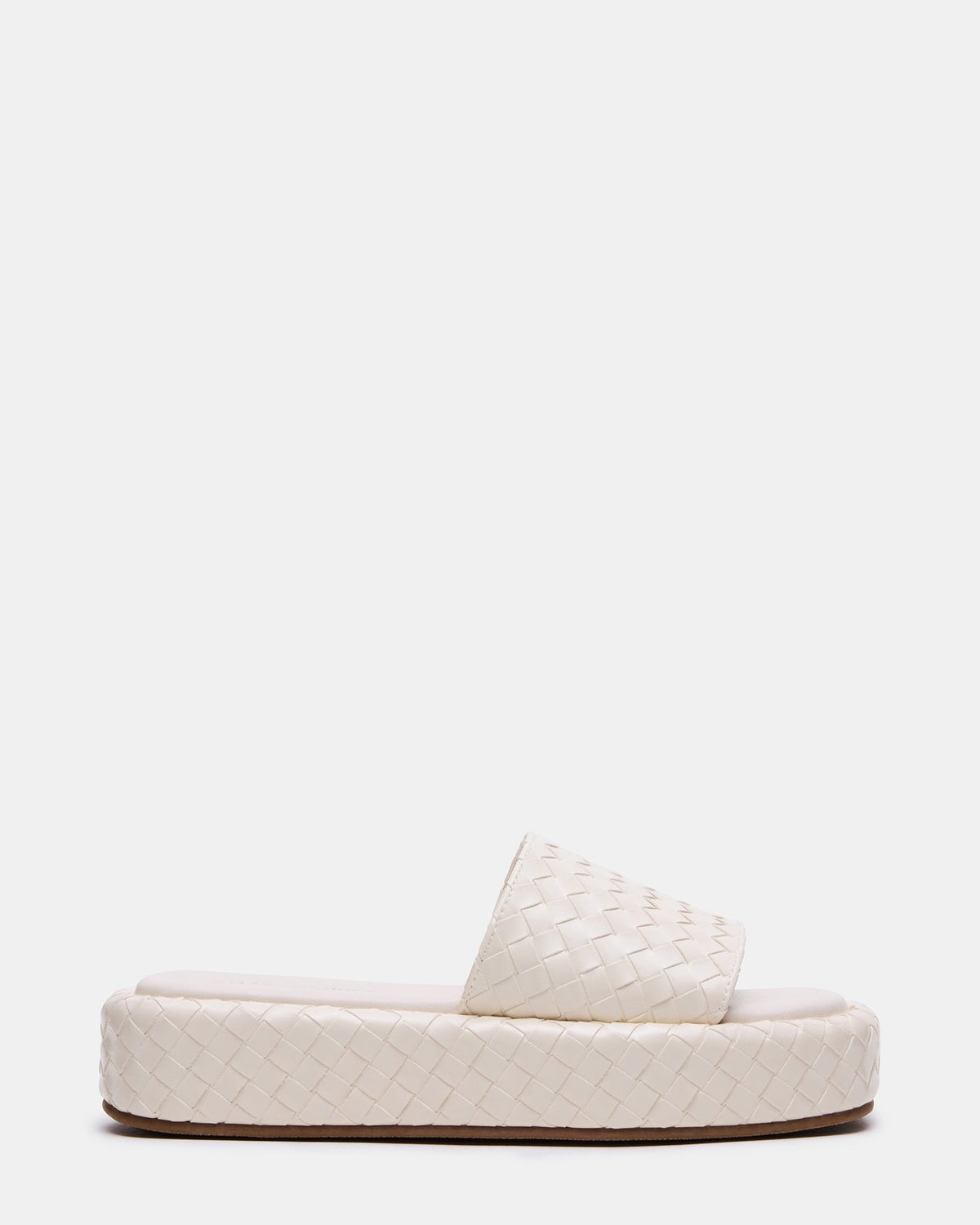 BEACHY Quilted Bone Platform Slide Women's Sandal | Steve Madden