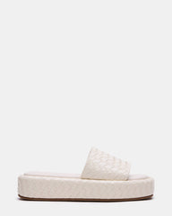 BEACHY Quilted Bone Platform Slide Women's Sandal | Steve Madden