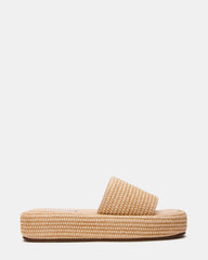 BEACHY Natural Platform Slide Women's Sandal | Steve Madden
