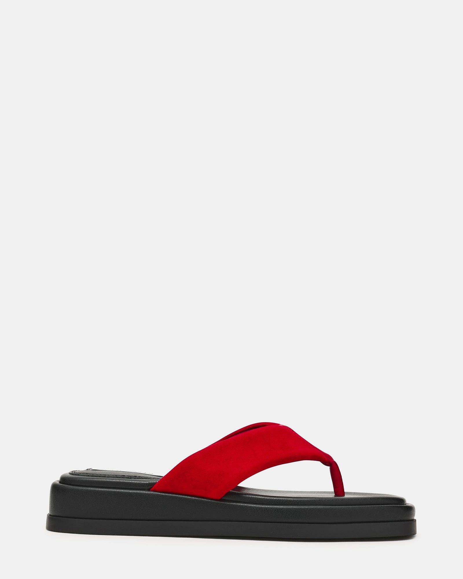 BELLA Red Suede Thong Square-Toe Platform Women's Sandal | Steve Madden