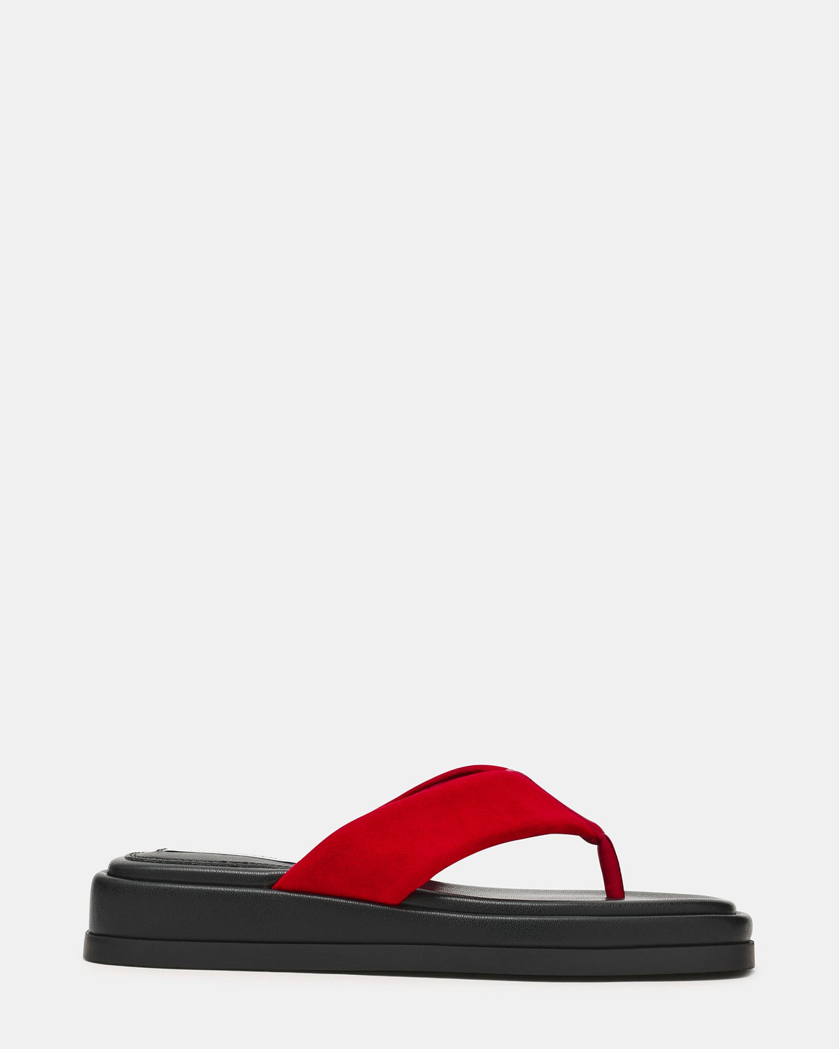 BELLA Red Suede Thong Square-Toe Platform Women's Sandal | Steve Madden