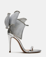 BENNI Silver Rhinestones Bow Stiletto Heel | Women's Heels | Steve Madden