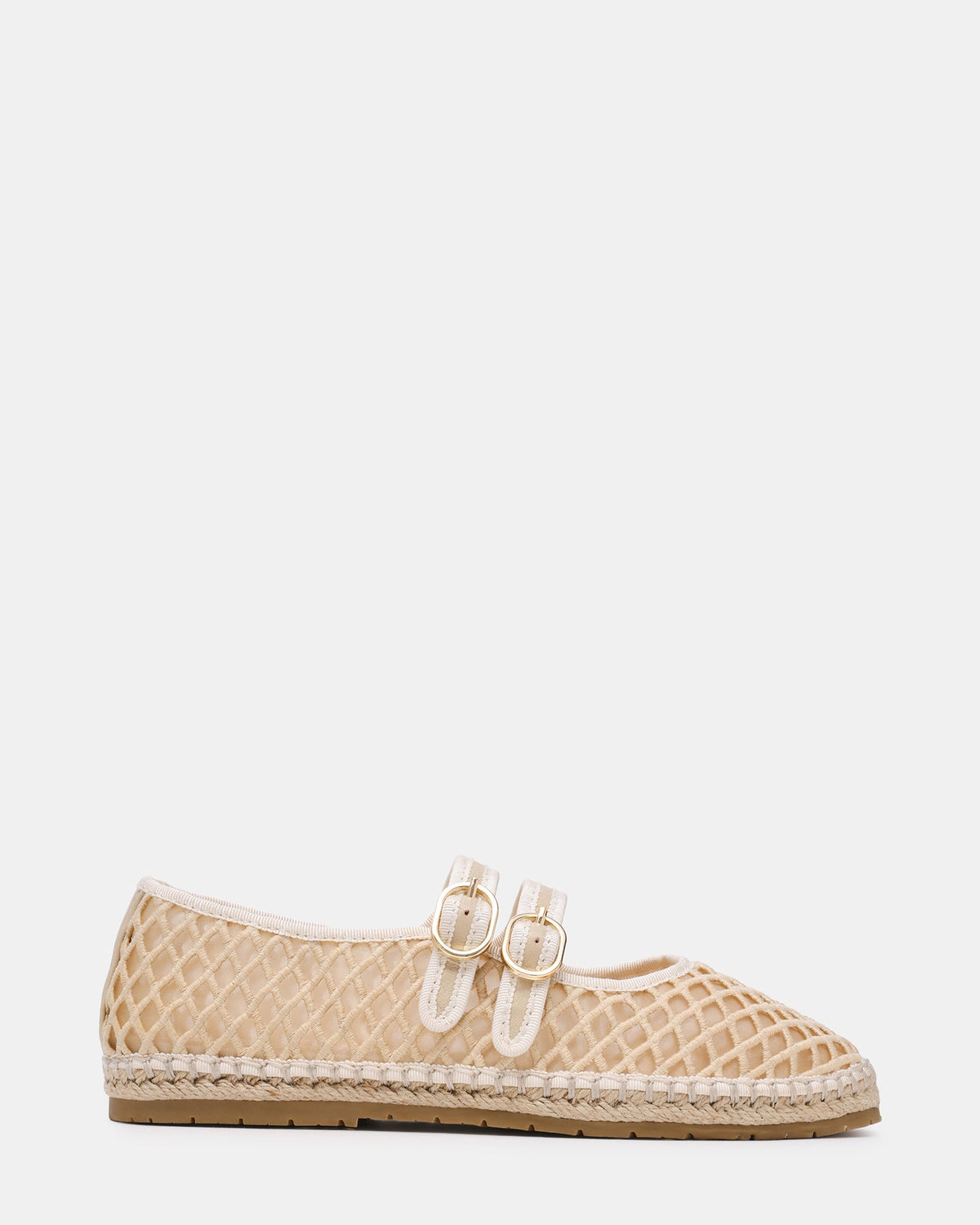 BING Gold/Natural Mary Jane Ballet Buckles Mesh Women's Ballet Flat | Steve Madden