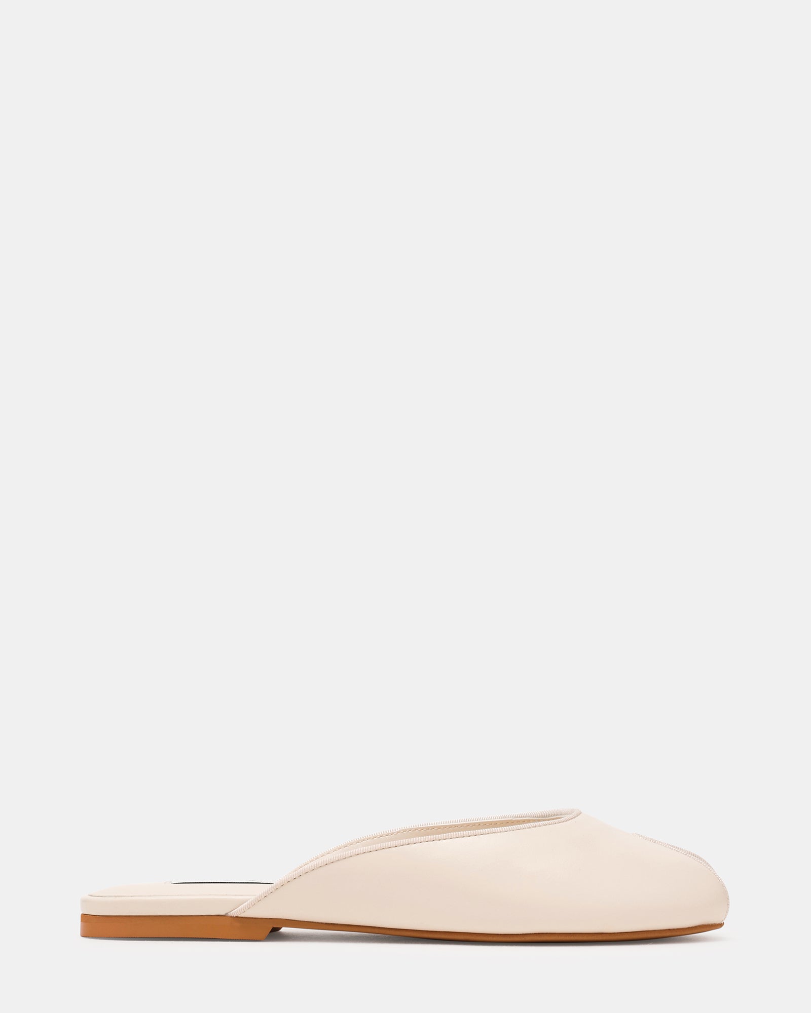 BLOSS Bone Leather Peep-Toe Mule Slip-On Women's Flat | Steve Madden