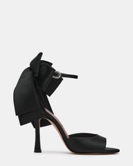 BOUGIE Black Satin Bow Women's Heel | Steve Madden