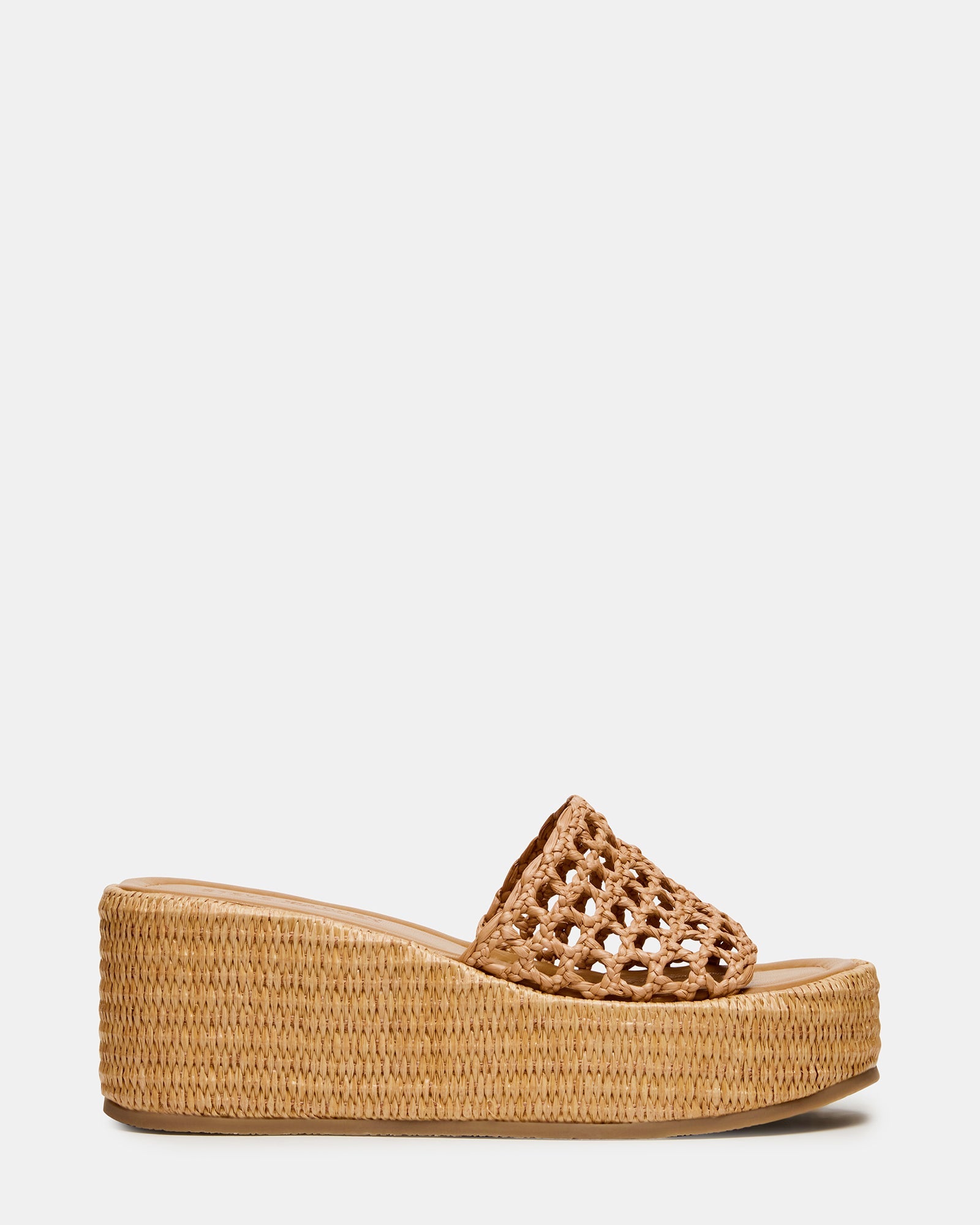 BRANDY Raffia Woven Mule Platform Slide Women's Sandal | Steve Madden