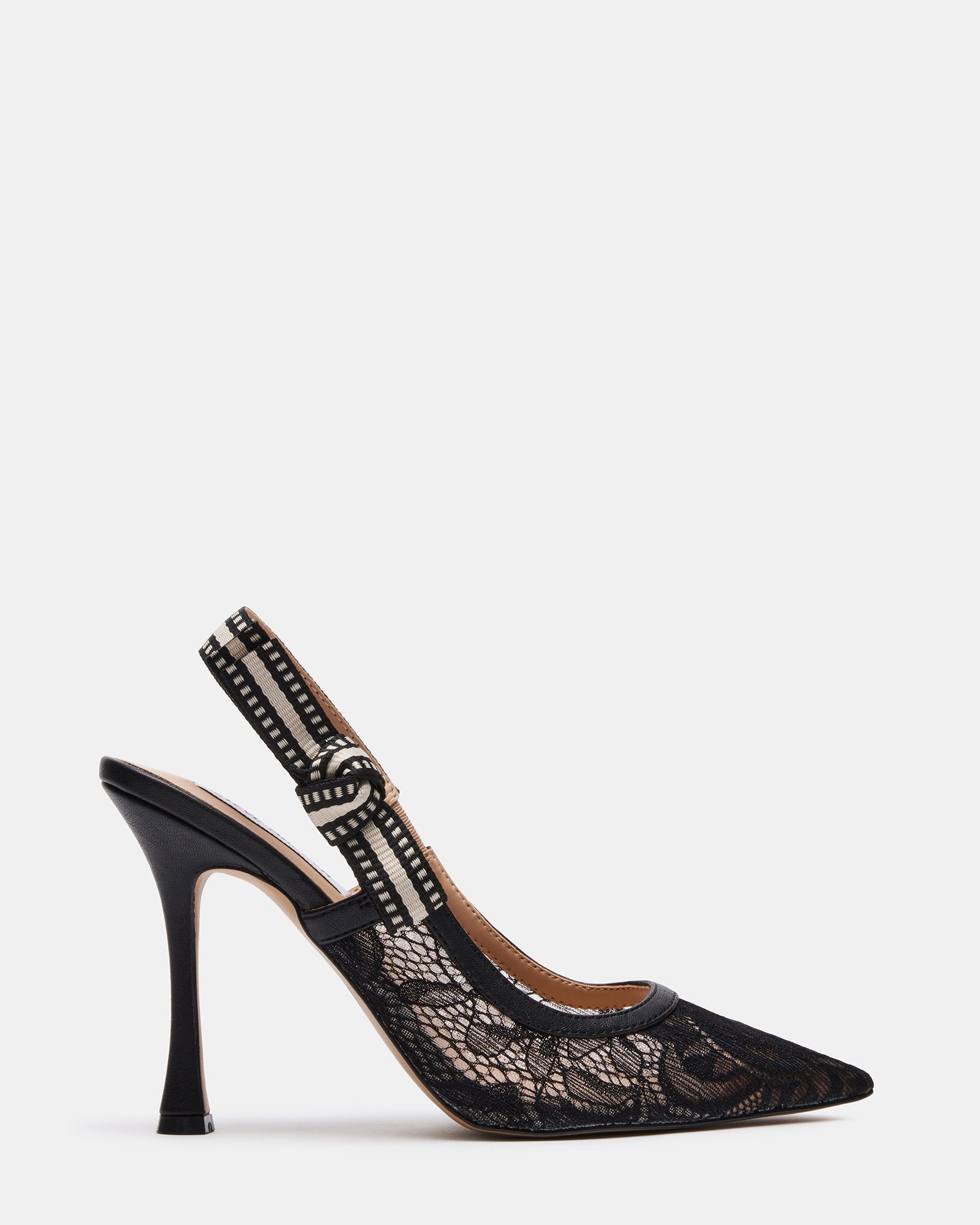 BRI Black Lace Slingback Pump Women's Heel | Steve Madden