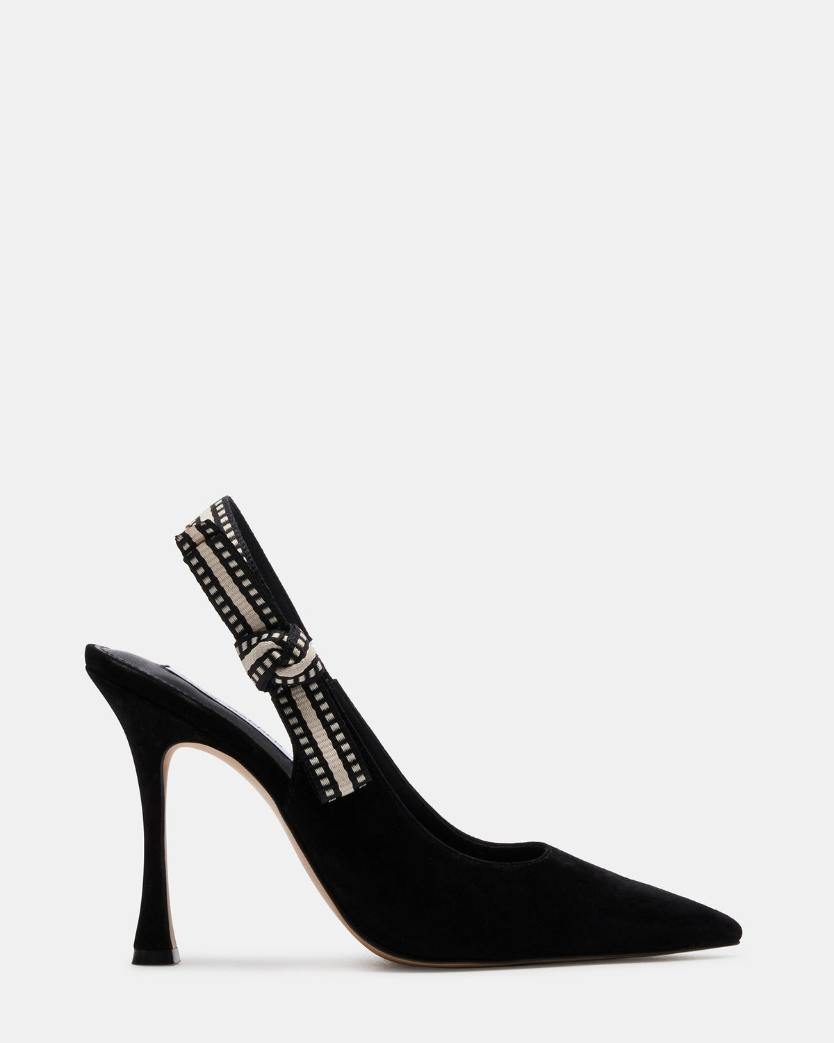 BRI Black Suede Slingback Pump Women's Heel | Steve Madden