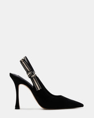 BRI Black Suede Slingback Pump Women's Heel | Steve Madden