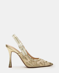 BRI Gold Multi Slingback Pump Women's Heel | Steve Madden