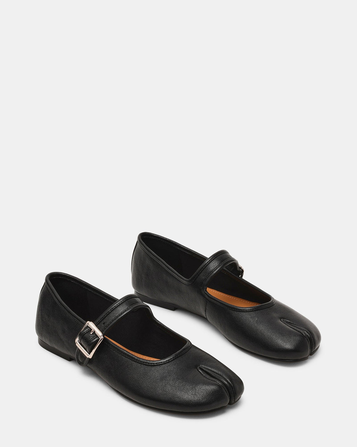 CALARA Black Leather Tabi Mary Jane Split Toe Ballet Women's Flat | Steve Madden
