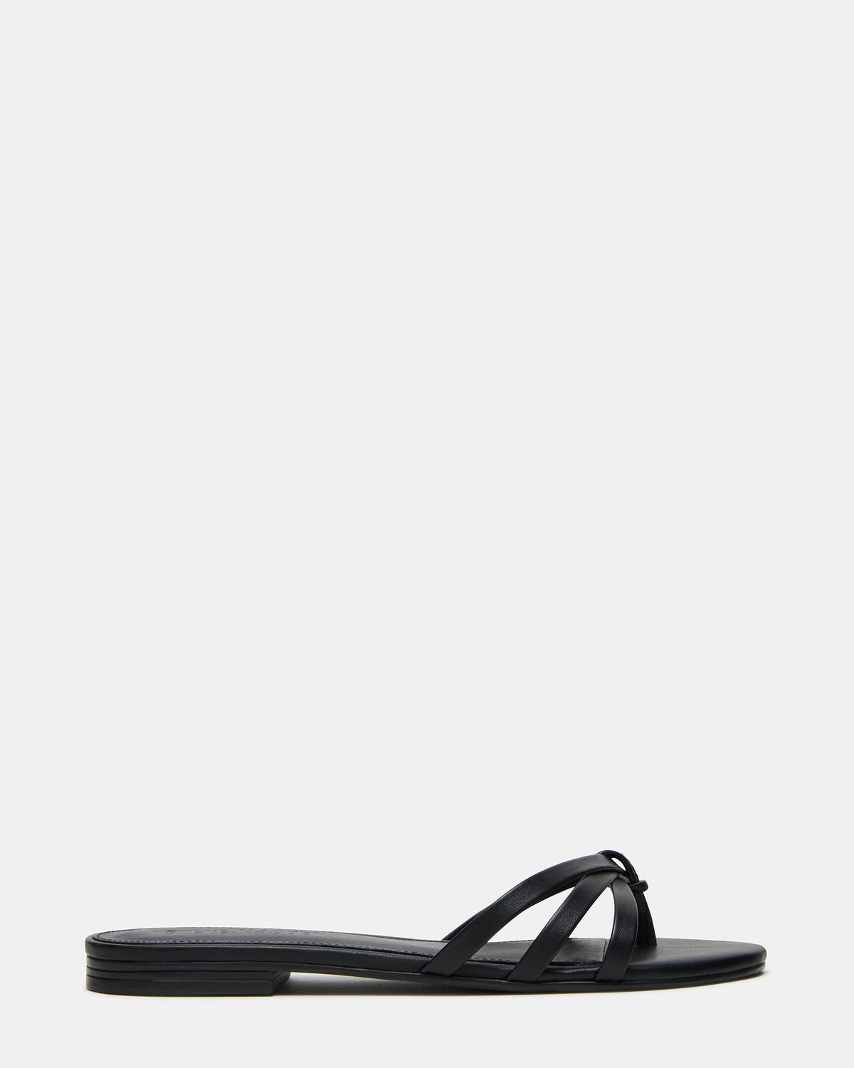 CALISSI Black Leather Strappy Slide Women's Sandal | Steve Madden