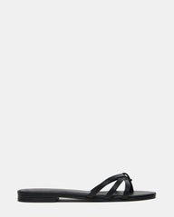 CALISSI Black Leather Strappy Slide Women's Sandal | Steve Madden