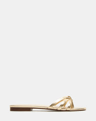 CALISSI Champagne Leather Strappy Women's Slide Sandal | Steve Madden