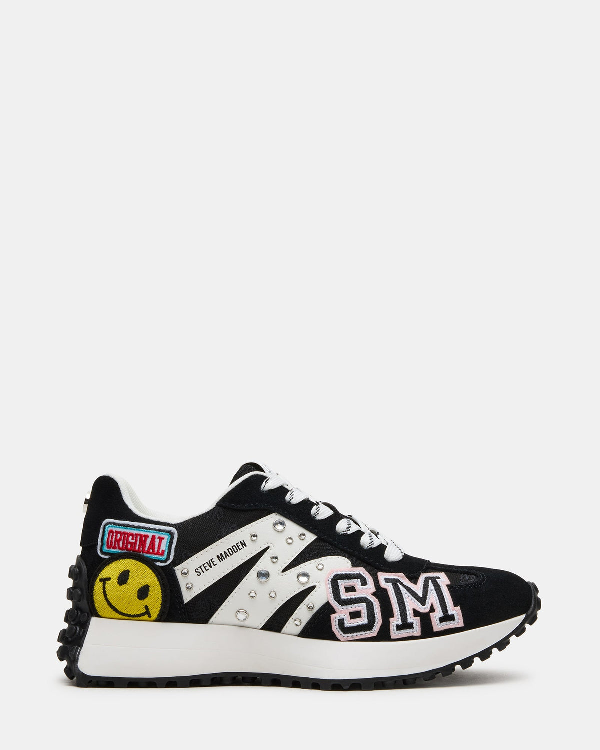 CAMPO Black Multi Patches Lace-Up Women's Sneaker | Steve Madden