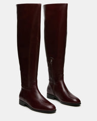 CANTER DARK CHERRY LEATHER WIDE CALF