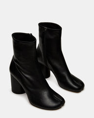CARO Black Leather Tabi Split-Toe Block Heel Women's Ankle Boot | Steve Madden