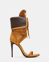 CASELLA Lug Wheat Open-Toe Stiletto Lace-Up Women's Heel | Steve Madden