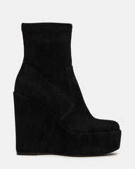CECIL Black Suede Platform Wedge Women's Ankle Boot | Steve Madden