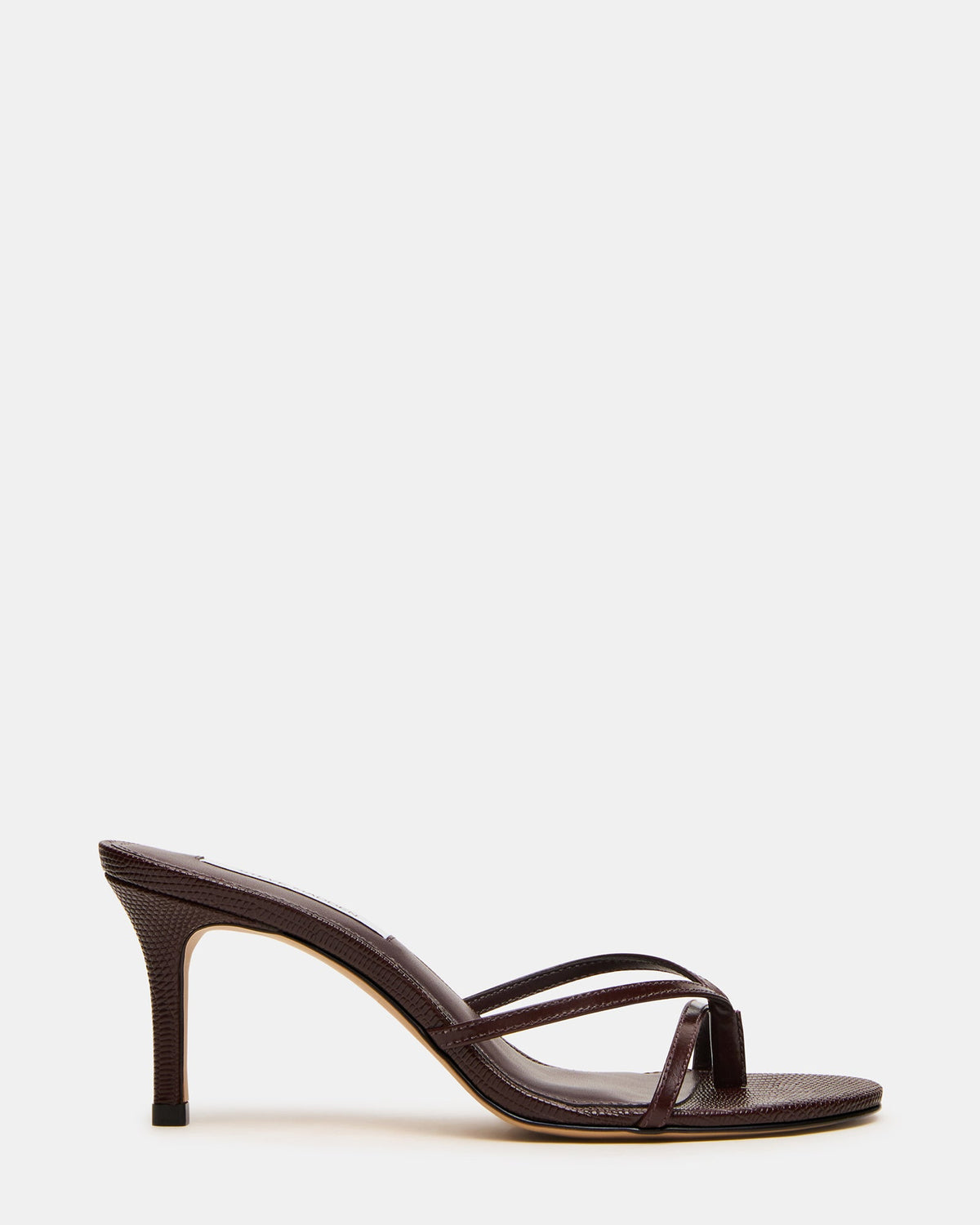 CLARI Dark Cherry Leather Strappy Thong Women's Kitten Heel | Steve Madden