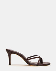 CLARI Dark Cherry Leather Strappy Thong Women's Kitten Heel | Steve Madden