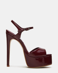 COLOGNE Wine Patent Platform Stiletto Women's Heel | Steve Madden