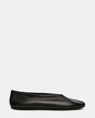 CYNTRA Black Leather Round-Toe Women's Ballet Flat | Steve Madden