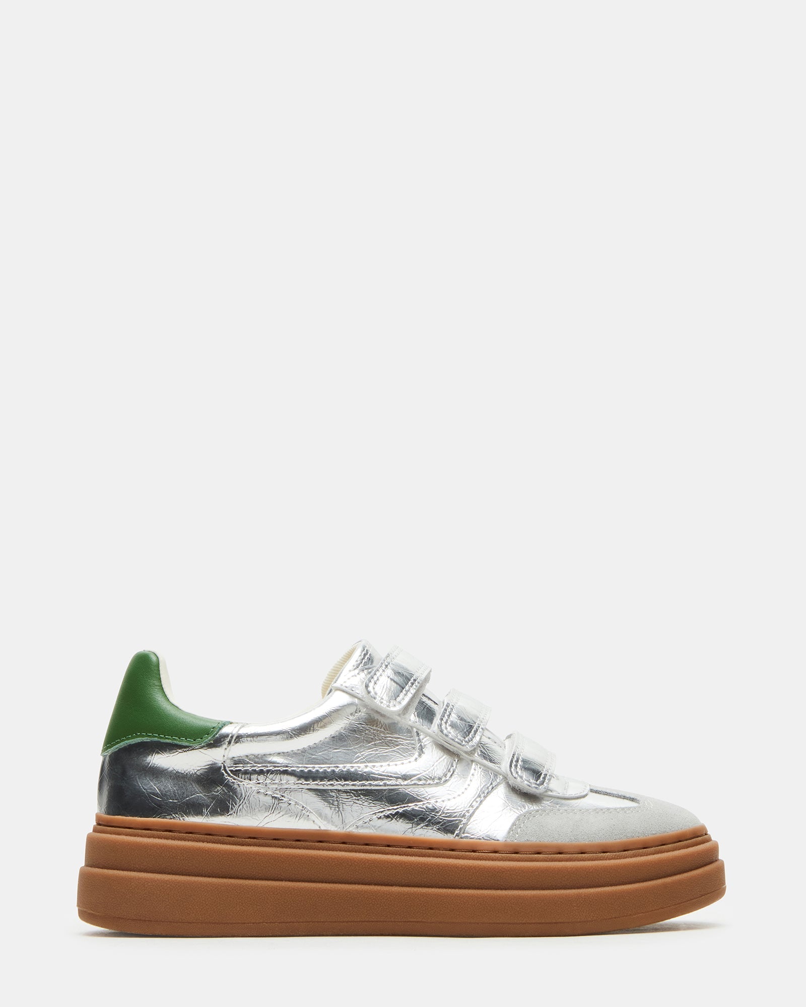 DASH Silver Women's Low-Top Platform Velcro Sneaker | Steve Madden