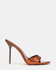 DAVINA Bronze Rounded Open-Toe Mule Stiletto Women's Heel | Steve Madden