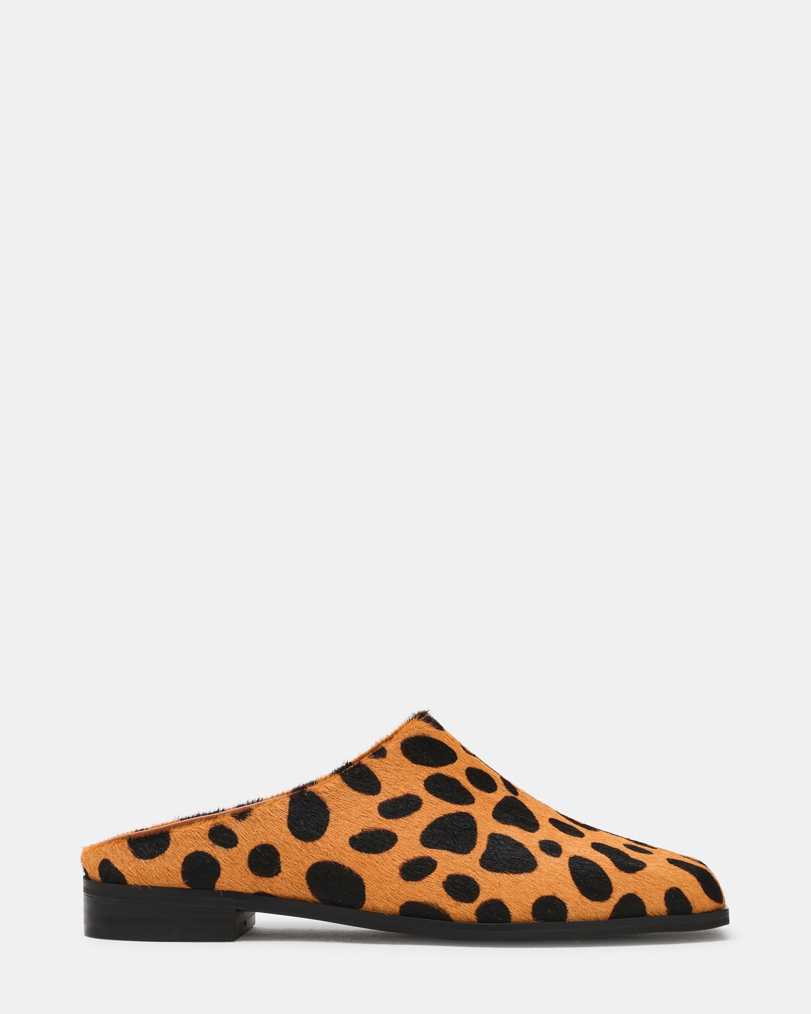 DELPHY Spotted Leopard Slip-On Mule Square-Toe Women's Flat | Steve Madden