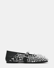 DRAX Black Mary Jane Embellished Women's Ballet Flat | Steve Madden